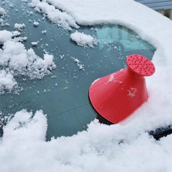 Vinter Bil Magisk Vinduesrude Forrude Bil Isskraber Tragt Form Sneplov C