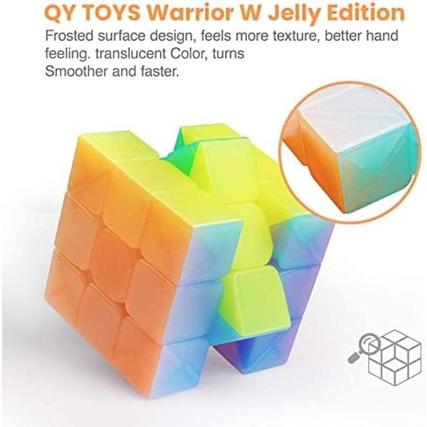 Toy Warrior W 3x3 Speed ​​​​Cubic Jelly 3x3x3 Magic Cube Puzzle gjennomsiktig p