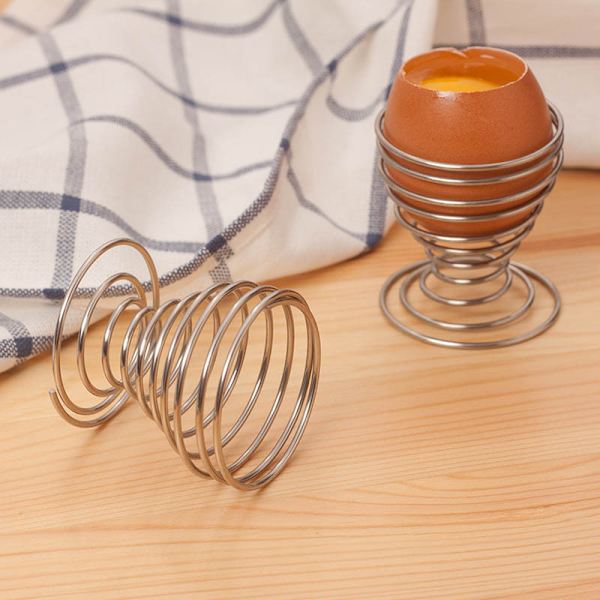 Pakke med 3 Eggkuttere i Rustfritt Stål for Kokte Egg, Metall Eggkopper, Restaurant og Husholdning