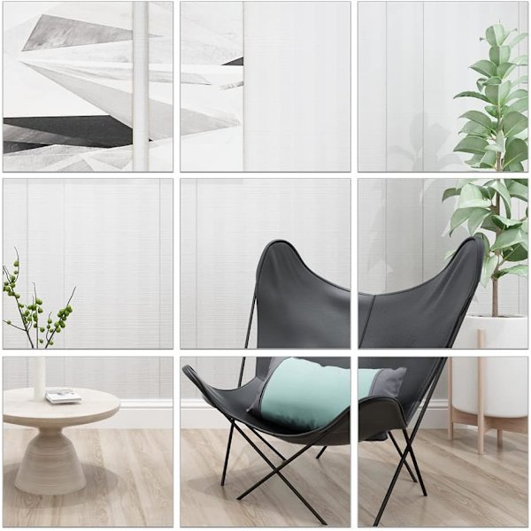 16 kpl peili tarra peili liima koriste peili neliöt hopea irrotettava koriste mosaiikki 15cm x 15cm 3D tarra mosaiikki koti huoneen sisustus DIY olohuoneeseen kuistille