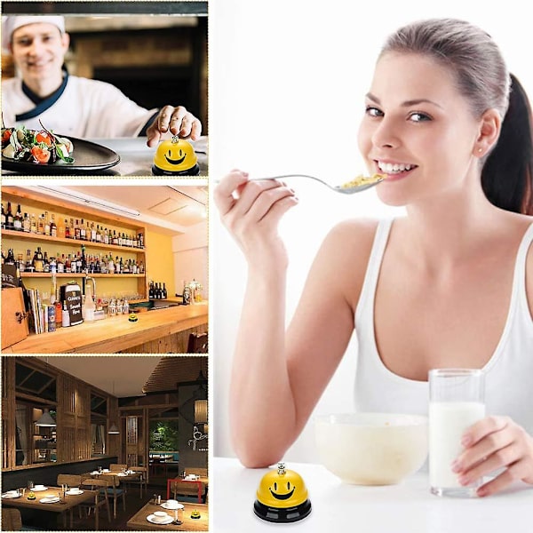 Bordsringklocka, serveringsklocka, leende bordsringklocka, receptionsklocka, husdjursklocka