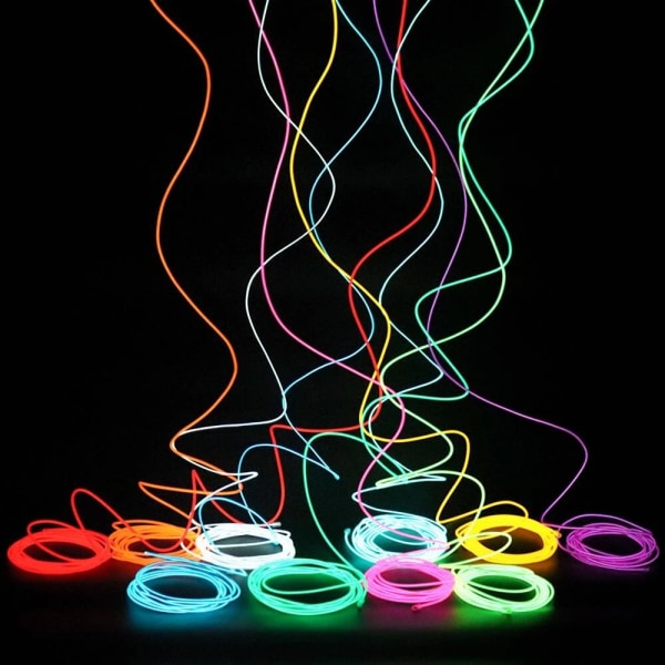 Bil Led Interiör Strip Light 3m Neon String Lights Glödande Ambien