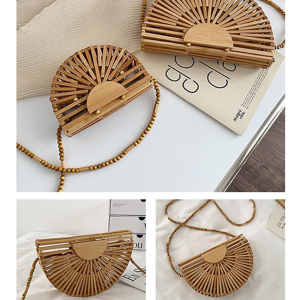 Mode Axelväska Dam Bambu Vävd Sommar Bohemia Crossbody Väskor