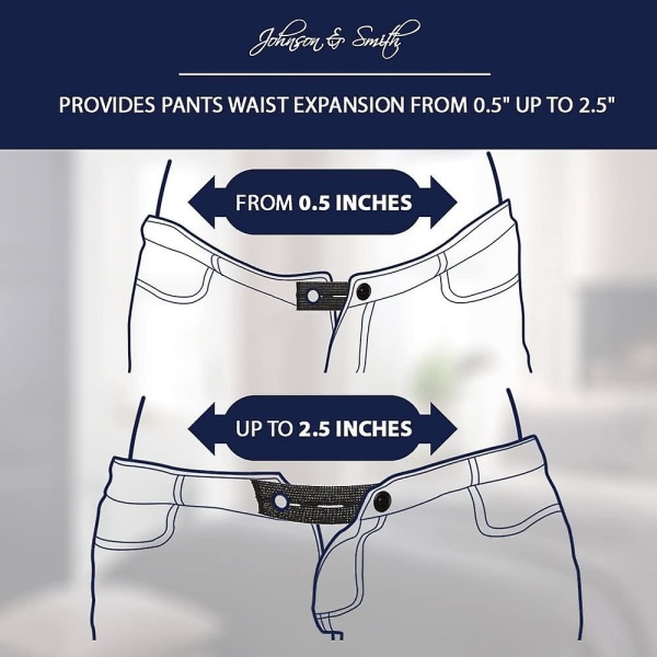 Elastiske bukser midjeforlengere (6 pakke), justerbar linningsutvidelse for