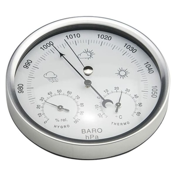 Analog barometer väderstation med termometer hygrometer atmosfär