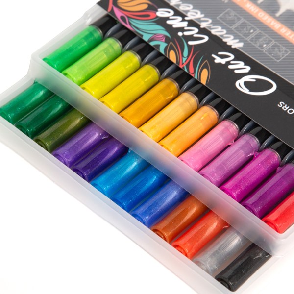 24 väriä set kaksikärkiset värilliset kynät