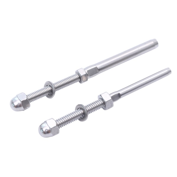 10 stk gjengede kabelstrammere Splitter kabelrekkverk kabelstrammer rustfritt stål wirestøtte med tetningsmutter for 1/8\" rekkverk Rigging-systemer