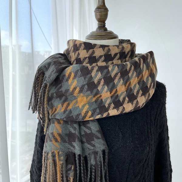 Vintervarm Sjal Lång Varm Sjal Elegant Höst/Vinter Sjal Kappa Ull Sjal Med Ärmar Virkad Semestergåva Unisex