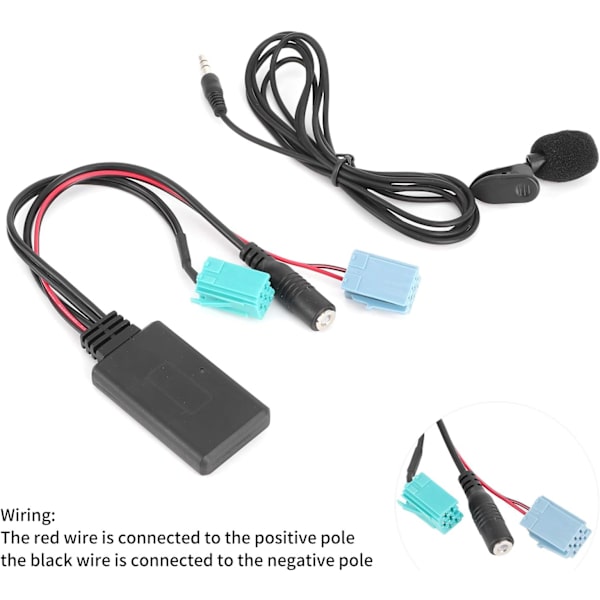 6-stifts Bluetooth-radioadapter för bilstereo AUX-in med mikrofon