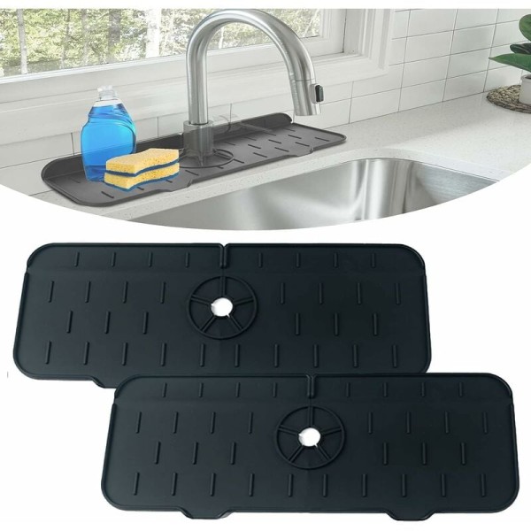 2-pack diskbänksstänkskydd, silikonsköljskyddsmatta, kök badrum