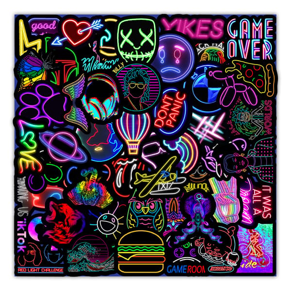 Tarrapakkaus - Neon monivärinen. 50 kpl