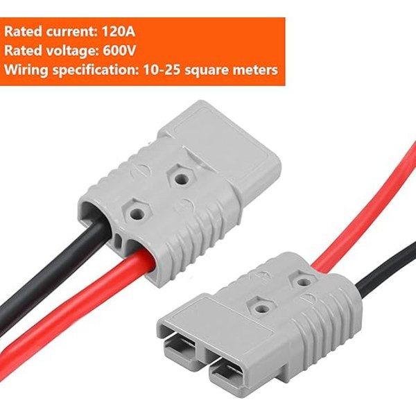 2 st bilbatteripolanslutningar, 120A 600V batterisnabbkontakt Soc