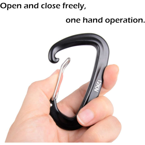 Nøglering Karabinhager 12kN Små Karabinhager Clips Multifunktionelle L