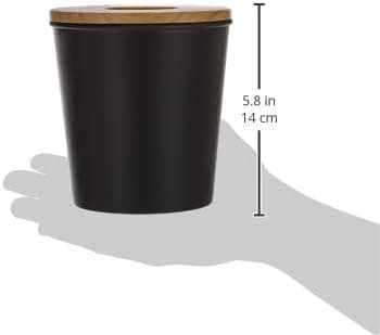 Opportunity Mini Bin, Plast og Træ, Sort, 13 x 13 x 14 cm