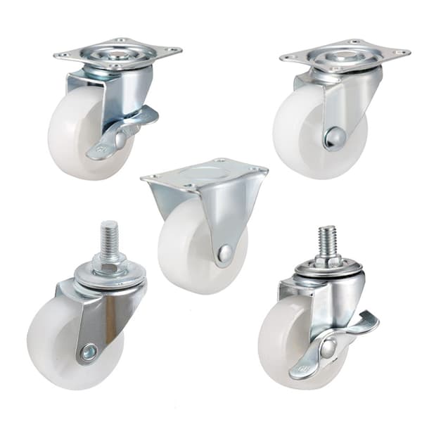 Antall: 4 stk 25mm Nylon Mini Svingbare Hjul for Møbler, A