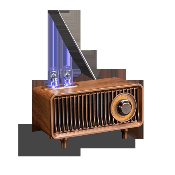 Classic Retro Radio med Bluetooth högtalare, Vintage Wood Bordsra