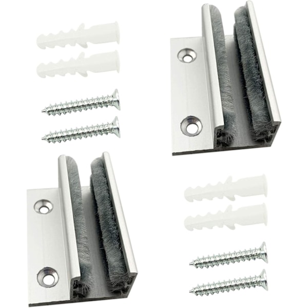 Skydedørsgulvguide Glasklemme Glashyldebeslag Skydedørssystem 2 stk. Aluminium Legering Guide Skydetilbehør Dørbeslag