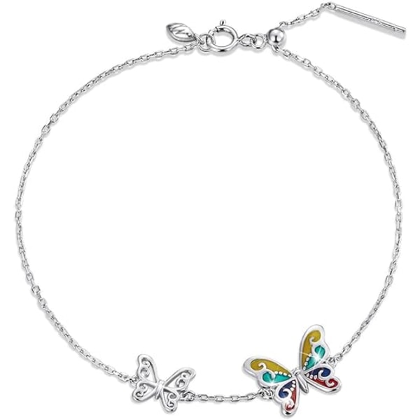 Butterfly Star and Moon Armband 925 Sterling Sliver 14K guld Pla