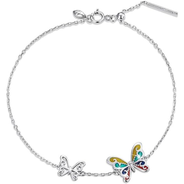 Perhosen tähti- ja kuurannekoru 925 Sterling Sliver 14K kultaa