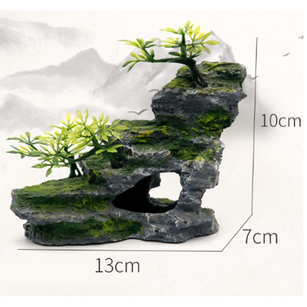 Akvarie Ornament Rock Cave Landskab Kunstig Bjergudsigt St