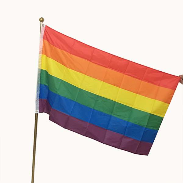 Flag 90 x 150 cm - Stor regnbueflag - Dobbelt slids stort flag - Flag Indoo