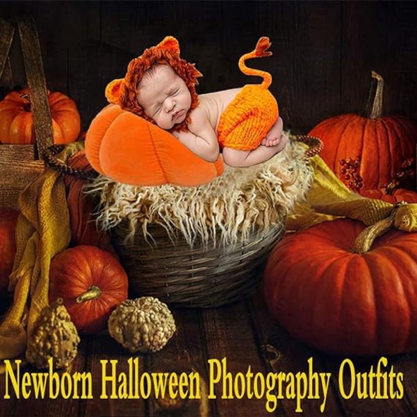 Nyfödd Halloween kostym Söt lejonstil Nyfödd fotografi kostym Newbo