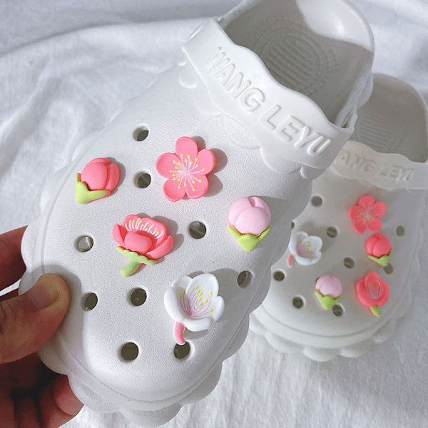 Blomsterskoberlocker för flickor  Peach Blossom Floral Cartoon Skoberlocker Pack