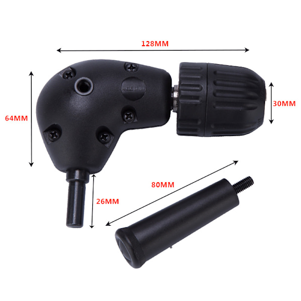 9,5 MM 3/8\" Borrchuckadapter, 90 Graders Rund Skaft Höger Vinkel Armbågsförlängning