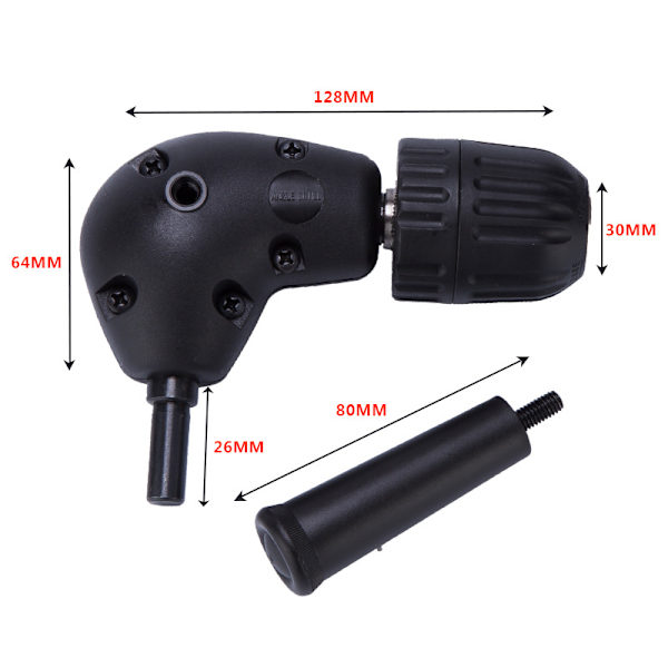 9,5MM 3/8\" Borepatronadapter, 90 Graders Rund Skaft Højre Vinkel Albue Ext