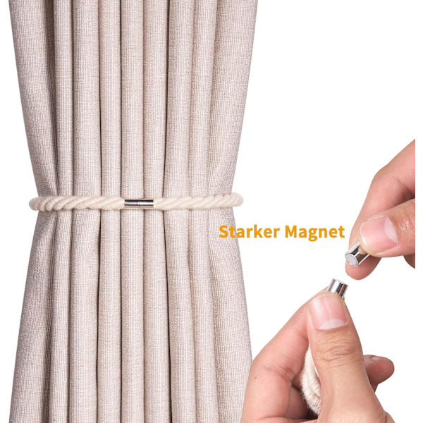 Magneettiset verhonpitimet 2 kpl, Kamelia verhoklipsit verhoille Boho D