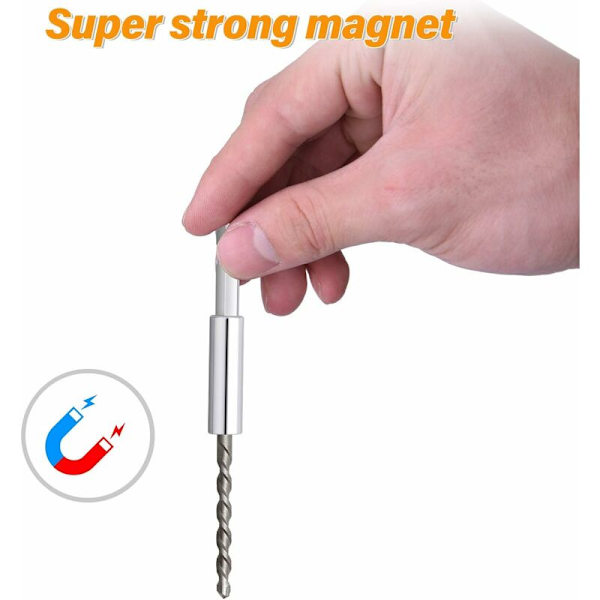 Magnetisk bitholder, stærk magnetisk bitholder, 1/4 tommer sekskantet skaft, egnet til trådløs skruetrækker/elektrisk boremaskine/slagboremaskine/magnetisk bitholderskruetrækker