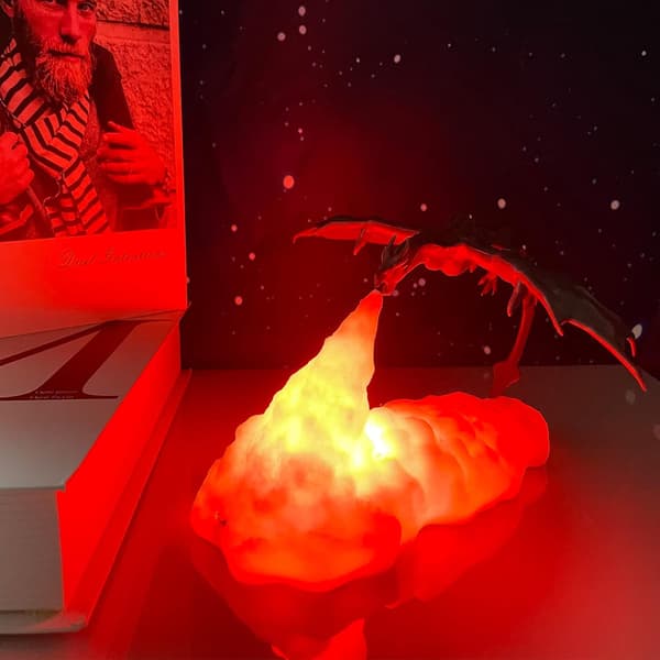 Ilddrage lampe lys, 3D-trykt nattlys LED månelys gave