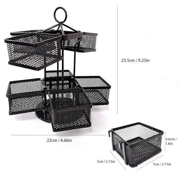 Teebeutel-Aufbewahrungsbox - 8 Fächer 96 Packungen - 360˚ Drehbar - Schwarz - Für Organizer
