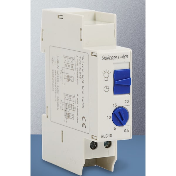 ALC18 Switch HC18A DHC18A Elektronisk Timer Trappetimer 230v Max Belastning 2300W DIN Skinne Montering