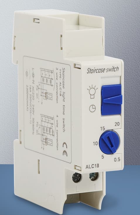 ALC18 Switch HC18A DHC18A Elektronisk Timer Trapptimer 230v Max Last 2300W DIN-skena Montering