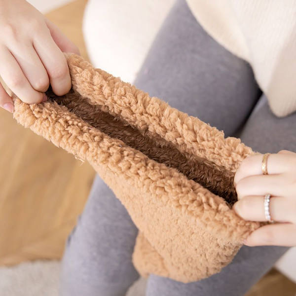Dame Overknees Fuzzy Sokker Slippers Strømper Vinter Fluffy Lårhøye Bevarmere Plysj Sovesokker