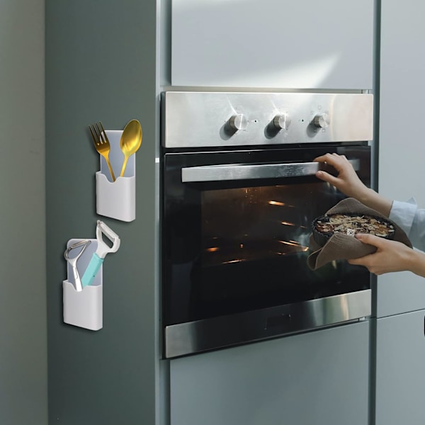 Magneettiset kynätelineet, 2 kpl, magneettiset merkki- ja kynätelineet, magneettinen kynäteline, kynäjärjestäjä, kotitoimiston tarvikkeet jääkaappiin, valkotauluun, lukkoon, valkoinen