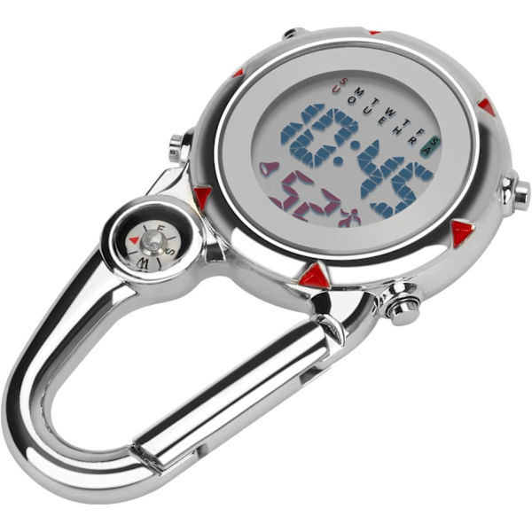 Multifunktionel Karabinhageklips Ur Quartz Ur Lysende Skive FOB Digital