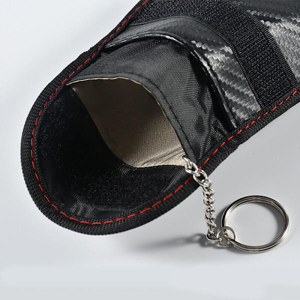 Anti RFID Bilnøgle Etui Signal Blokering Faraday Pung Pose, 2 Pakke RFID Signal Blokering Punge til Bilnøgle, Carbon Fiber Anti RFID Beskyttende Etui--Rektangulær Carbon Fiber