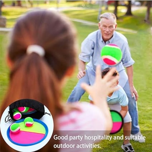 2 Set Ball Toy Paddle Catch and Toss Game Set Handheld Stick 7\" Disc för Ch