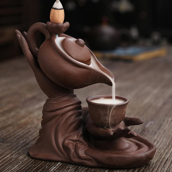 Tilbagevendende røgelsesbrænder, Tilbagevendende røgelseskande, Vandfaldsrøgelsebrænder Buddha hånd, Tekande røgelsesholder