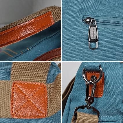 Dam Canvas Handväska Crossbody Väska Axelväskor (Blå)