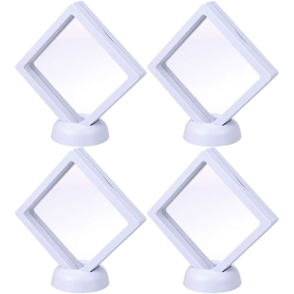4 kappaletta 3D kelluva kolikkokehys, 3D kelluva vitriini, korujen esittelyteline, 3D korurasia pidike medaljonki kolikkoesittelyteline