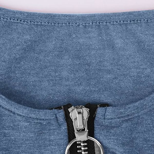 Dame Langærmede Skjorter, Casual Solid Zipper Tunika Skjorter Fashion Langærmede V-hals Knap Dekorere Bluse Tees XL