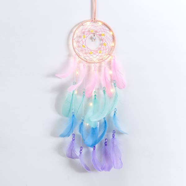 Färgad Fjäderdrömfångare kompatibel Barnrum Väggdekor, 1 Styck, Rosa