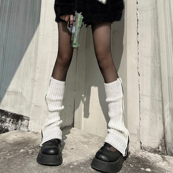 Retro Y2k Legwarmers Boot Leg Covers vit