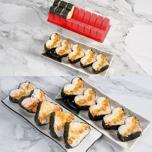 Sushi Making Kit Deluxe med Fuld Sushi Sæt 10 Stykker Plastik Sushi Maker K