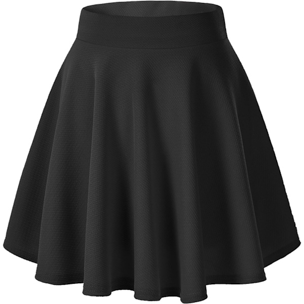 Kvinners Basic Versatile Stretch Flare Casual Mini Skate Skirt,XL