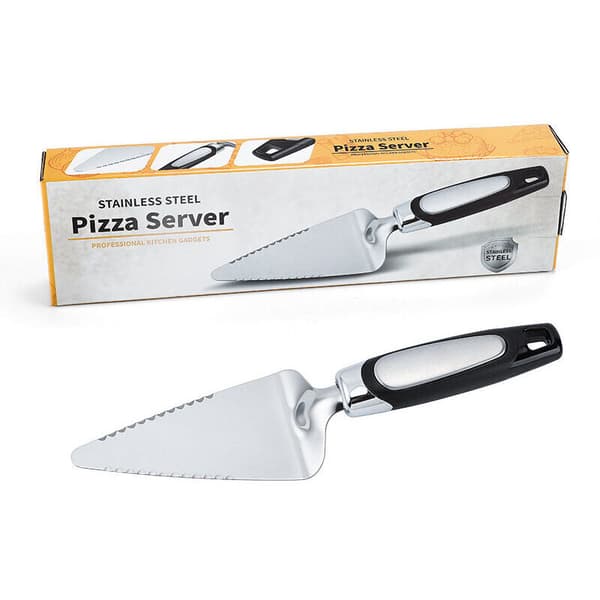 Pie- og pizzaspade - Rustfrit stål - Sølv og sort - 25 cm -