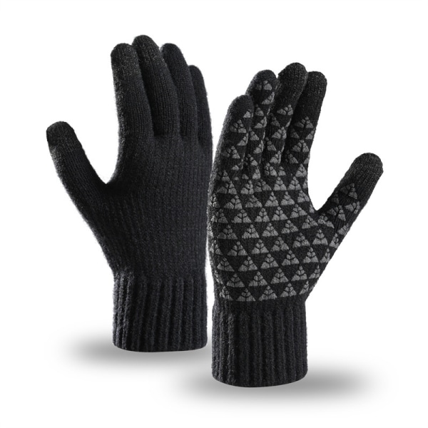 Vinterstickade handskar varma fulla fingrar män kvinnor med uppgraderad Touc